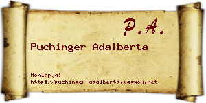 Puchinger Adalberta névjegykártya